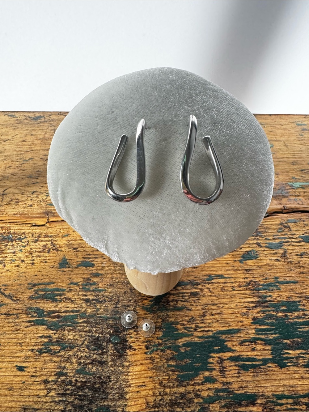Minimalist Silver Loop Drop Earrings - Women Jewelry